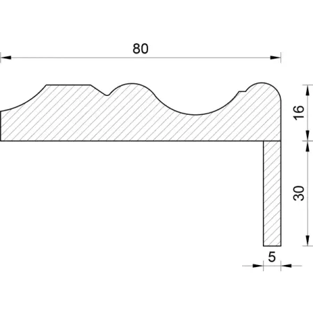 Наличник Волна телескопический 2500x80x16 мм эмаль цвет белый (6 шт.)