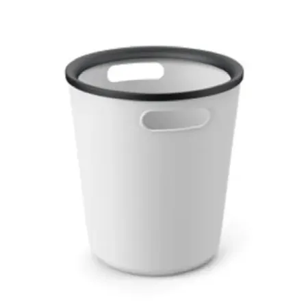 Контейнер для мусора для ванной Folk 10 л полипропилен цвет светло-серый