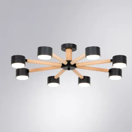 Люстра потолочная Tenda 8 ламп 20 м² цвет черный металлическая трубка для ламп 11 5 мм