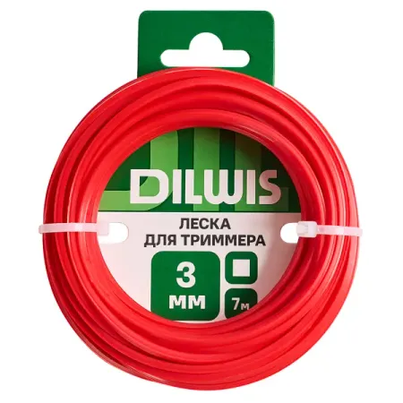 Леска DILWIS 3 мм 7 м квадратная цвет красный