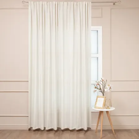 Штора на ленте 200x280 см лен цвет бежевый