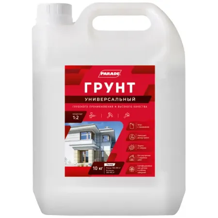 Грунтовка для сухих и влажных помещений Parade Универсальная концентрат прозрачный 10 л