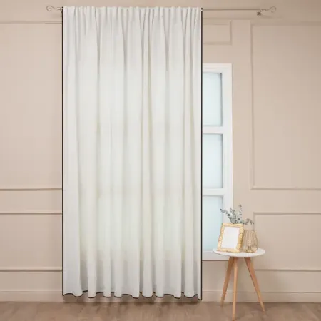 Тюль на ленте 300x280 см цвет бежевый