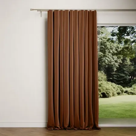 Штора на ленте Miamoza Silky 200x280 см цвет терракотовый