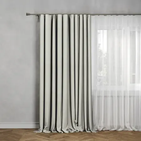 Штора на ленте Miamoza Меланж 200x280 см цвет серо-молочный