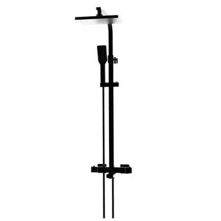 Душевая система KONSENSA Прато с термостатом цвет черный матовый