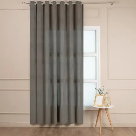 Штора на люверсах 200x280 см цвет серо-бежевый