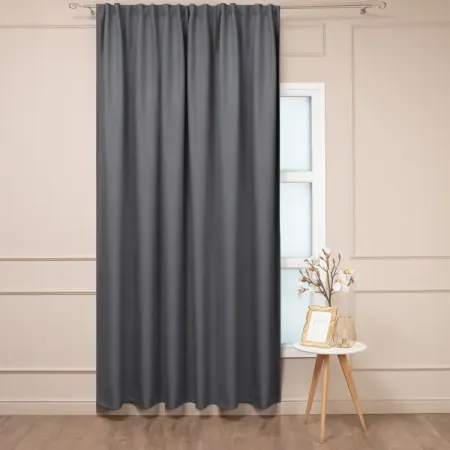 Штора на ленте димаут 200x280 см цвет темно-серый