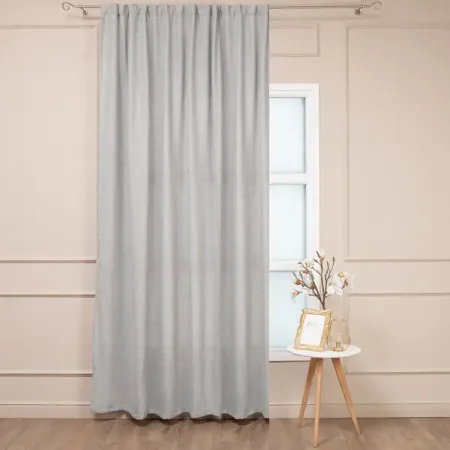 Штора на ленте 200x280 см лен цвет серый