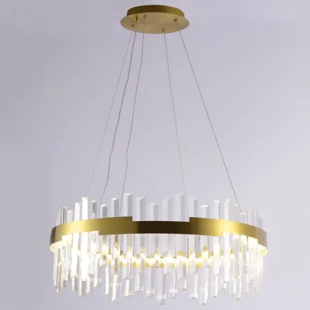 Люстра подвесная светодиодная Finam с пультом управления 20 м² регулируемый белый свет цвет золото