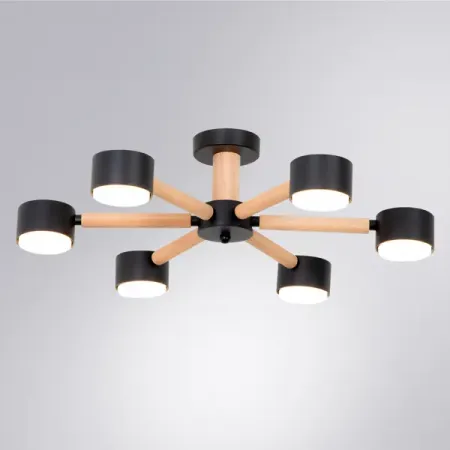 Люстра потолочная Tenda 6 ламп 15 м² цвет черный металлическая трубка для ламп 11 5 мм