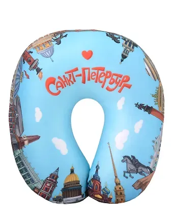 Подголовник-антистресс СПб Санкт-Петербург коллаж (35х35) (ПА2025-26)