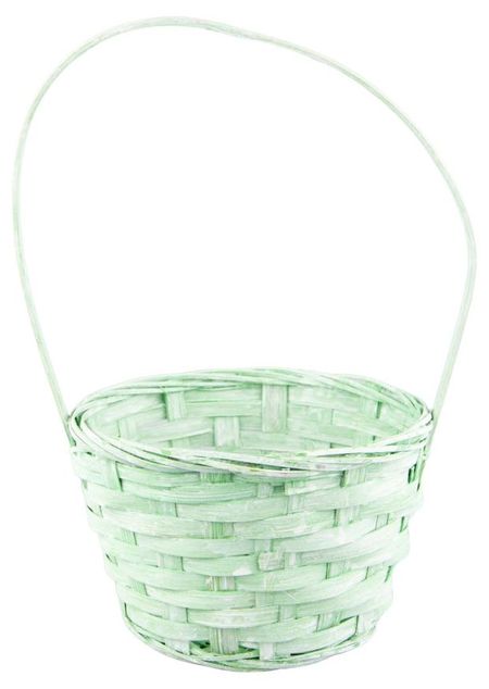Корзина плетеная бамбук зеленая для цветов и подарков, 16х10х32 см