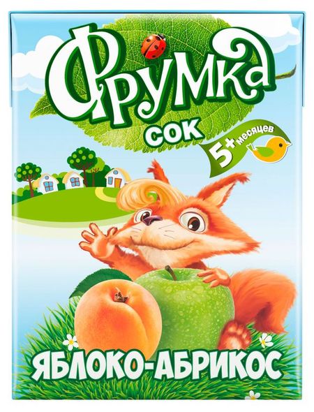Сок Фрумка яблоко абрикос с мякотью с 5 мес., 200 мл