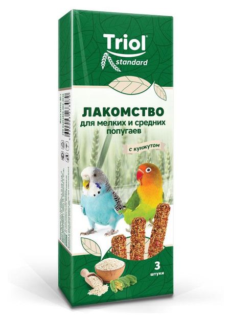 Лакомство для попугаев Triol с кунжутом для мелких и средних видов, 80 г