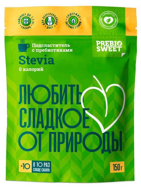Подсластитель PrebioSweet Stevia, 150 г алёна омариевна аракчеева заботливые рецепты 50 десертов с пониженным содержанием сахара с автографом