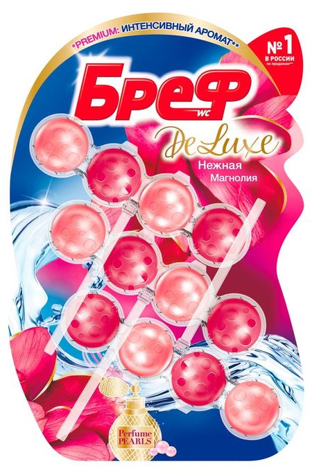 Туалетный блок Бреф DeLuxe Нежная магнолия 3 блока, 150 г