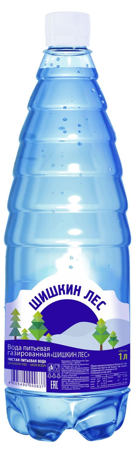 Вода питьевая Шишкин Лес с газом, 1 л