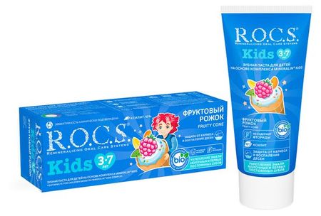 Зубная паста R.O.C.S. для детей Фруктовый рожок, без фтора