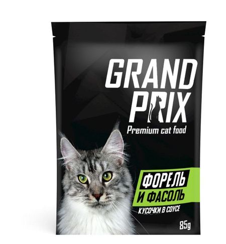Корм для кошек Grand prix кусочки в соусе Форель и фасоль, 85 г шон ашер кошки письма на заметку