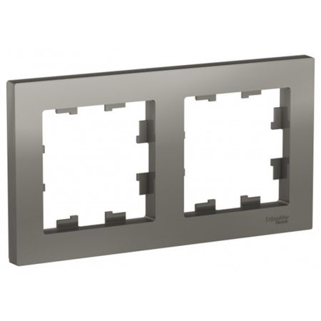 Рамка Systeme Electric AtlasDesign двухместная сталь (ATN000902)