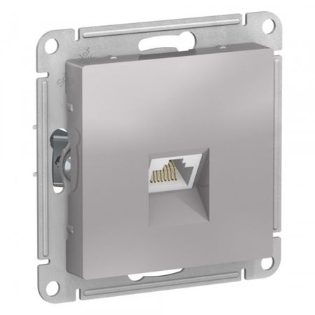 Розетка компьютерная Systeme Electric AtlasDesign встраиваемая алюминий RJ45 (ATN000386)