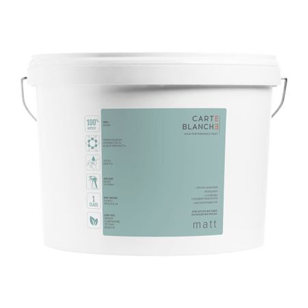 Краска моющаяся Carte Blanche Matt база А белая 9 л премьер или carte blanche повесть рассказы
