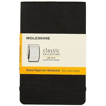 Записная книжка Moleskin Reporter Soft, линейка, чёрная, 96 листов, А6