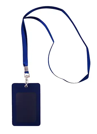 Чехол для пропуска на ленте, синий, 10.5 х 7 см