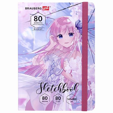 Блокнот BRAUBERG Скетчбук белая бум  Аниме аниме плакат k on xxihlive
