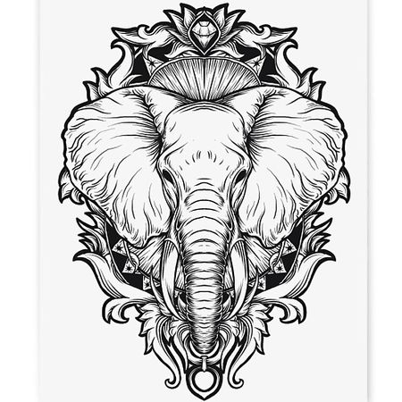 Наклейки для тела PRINT FACTORY Временная Татуировка Индийский Слон украшения слон синего а из смолы