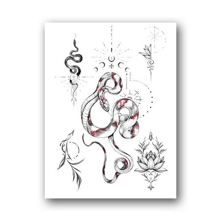 Тату TATTS Переводная тату 10*15см (для взрослых и детей)