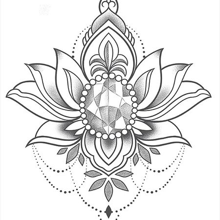 Наклейки для тела PRINT FACTORY Временная переводная татуировка под грудь - Лотос наклейки на грудь trendy look розовые 2 шт