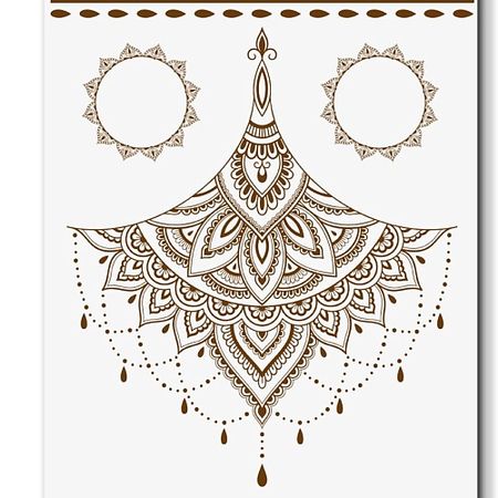 Наклейки для тела PRINT FACTORY Временная Переводная Татуировка Мехенди Арабская Ночь канцелярские наклейки amengguo звездная ночь