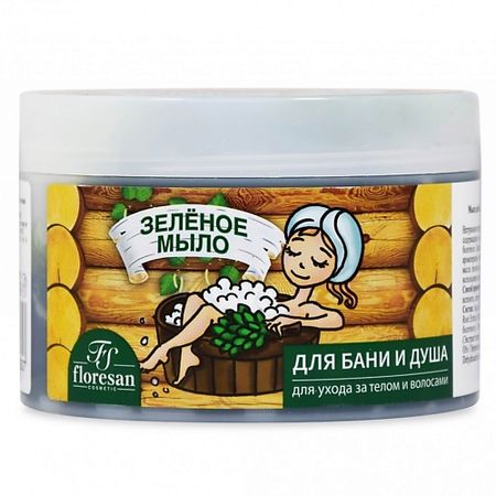 Мыло жидкое FLORESAN Мыло таежное для тела и волос Зеленое