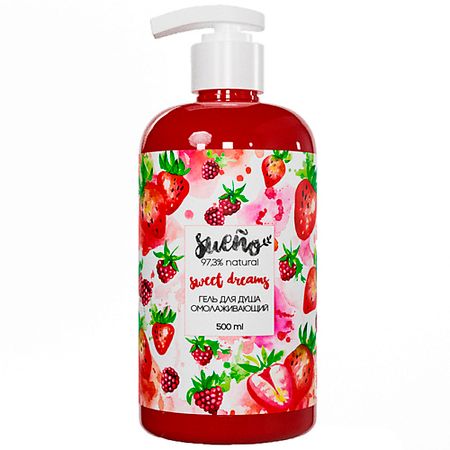 Гель для душа SUENO Гель для душа омолаживающий клубнично-малиновый протеин сывороточный maxler golden whey 2lb 907 гр малиновый чизкейк