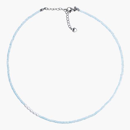 Колье HIGHER-AURA Чокер из голубого бисера с акриловыми бусинами