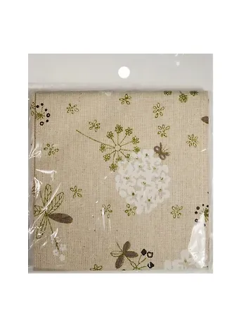 Отрез льна (48*48см) (пакет) Белые цветы (11-00399-L10)