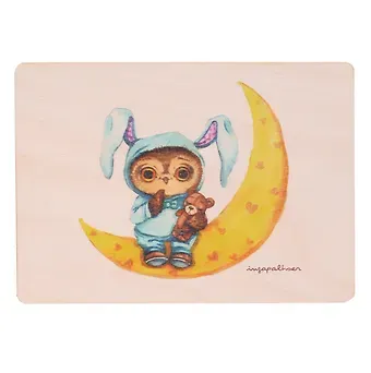 Открытка дерево Совенок на луне (Инга Пальцер)