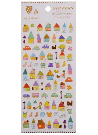 Наклейки пвс с обводкой Домики SLC-06, Животные SLC-11