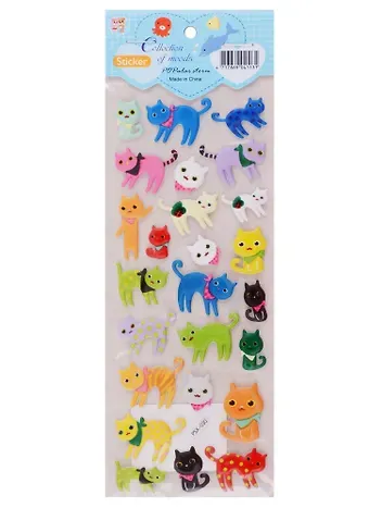 Наклейки зефирные PSX-020,-030 коты