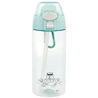 Бутылка Кот в очках (пластик) (500мл) (12-07664-TC-1803) Bookvalno