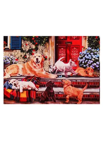 Набор для творчества, Рыжий Кот, Алмазная мозаика Семья Лабрадоров (класс.) 30х40см, с подр., с полн. заполн. (34цв.) ST984