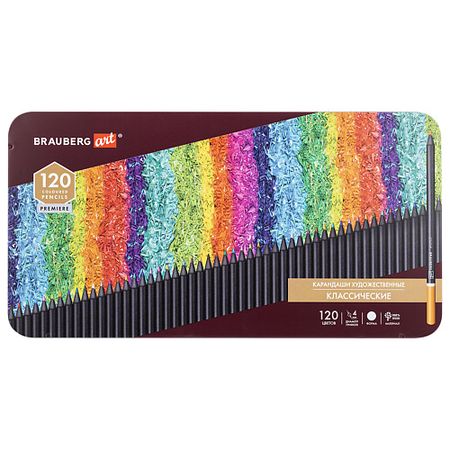 Набор карандашей BRAUBERG Карандаши художественные цветные  ART PREMIERE 120 цветов художественные постеры терминатор на холсте куадрос