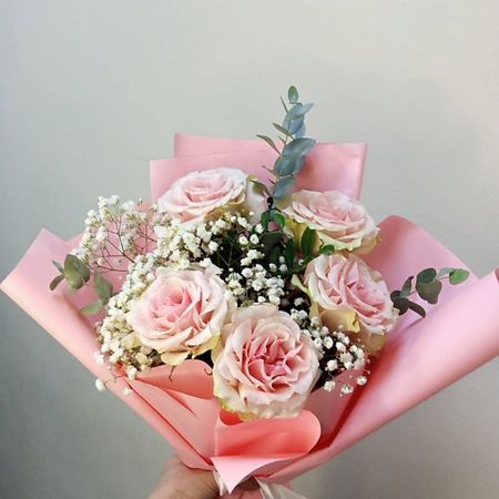 Букет живых цветов С ЛЮБОВЬЮ, РОЗА Букет розовое облако скотч для декорирования sky city серии облако