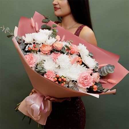 Букет живых цветов БУКЕТНАЯ ЛАВКА Бархатные мечты stobag бархатные сумки 50 шт