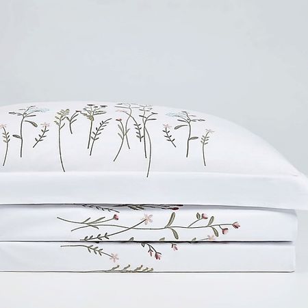 Комплект постельного белья ARYA HOME COLLECTION Постельное белье Elegant Сатин с Вышивкой, 2 -спальное, 200x220 Ramo шифоновые шторы glsue с вышивкой листья