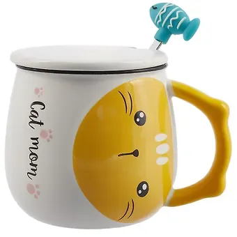 Кружка с крышкой и ложкой 