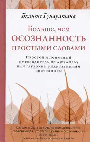Бханте Хенепола Гунаратана Больше, чем осознанность простыми словами. Простой и понятный путеводитель по джханам, или глубоким медитативным состояниям