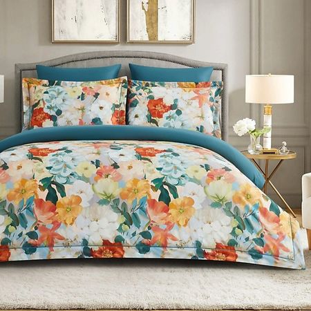 Комплект постельного белья ARYA HOME COLLECTION Постельное Белье из Сатина Exclusive 2 Сп. 200x220 Sunset Синий